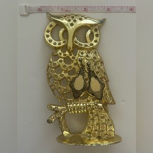 Vintage 1970s Gold Owl Earring Display